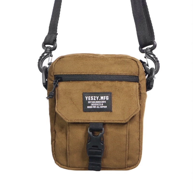 YESZY.MFG Shoulder Bag Buckle Corduroy Brown