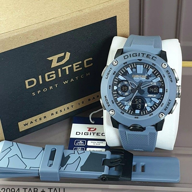 JAM TANGAN PRIA SPORTY KEREN DIGITEC 3094/3118 NEW FULL SET TALI CADANGAN ORIGINAL WATER RESIST