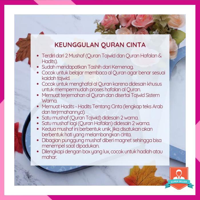 QURAN CINTA. KADO TERINDAH UNTUK ORANG TERCINTA. MUSHAF. ALMAHIRA