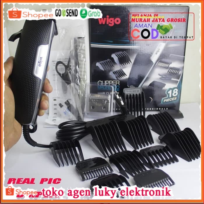 Alat Cukur Rambut Wigo W-530 Clipper Mesin Pencukur Elektrik Komplit