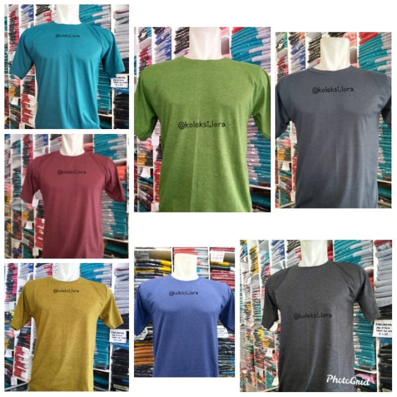 Kaos Oblong Katun Twotone S M L XXL Jumbo/Kaos Oblong Distro/Kaos Polo Polos Pendek Wanita Pria