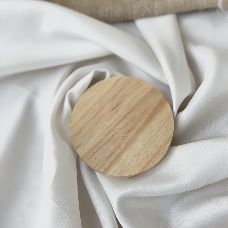 Tatakan Kayu Bulat Hexagon untuk gelas  | Wood Coaster Scented Candle Bulat dan Hexagon
