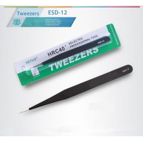 Pinset Tweezer Vetus HRC40 ESD12