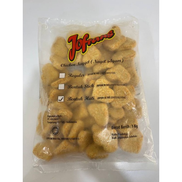 

nuget ayam bentuk hati