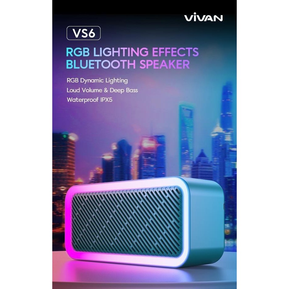 NA - Speaker Bluetooth 5W Vivan RGB Light IPX5 Waterproof vs6