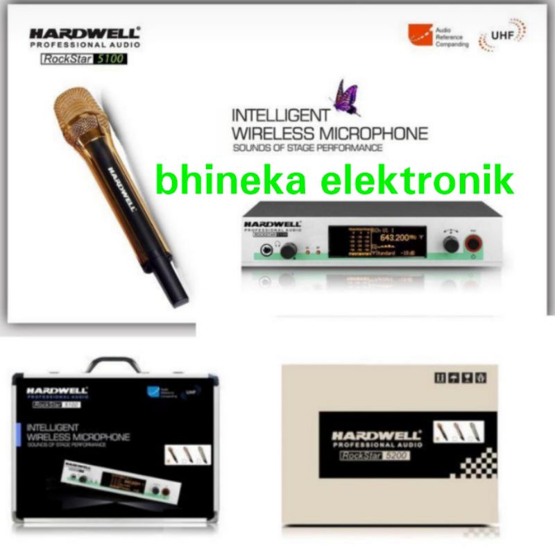 mic wireless hardwell rockstar5100 / rockstar-5100 1mic single mic gold
