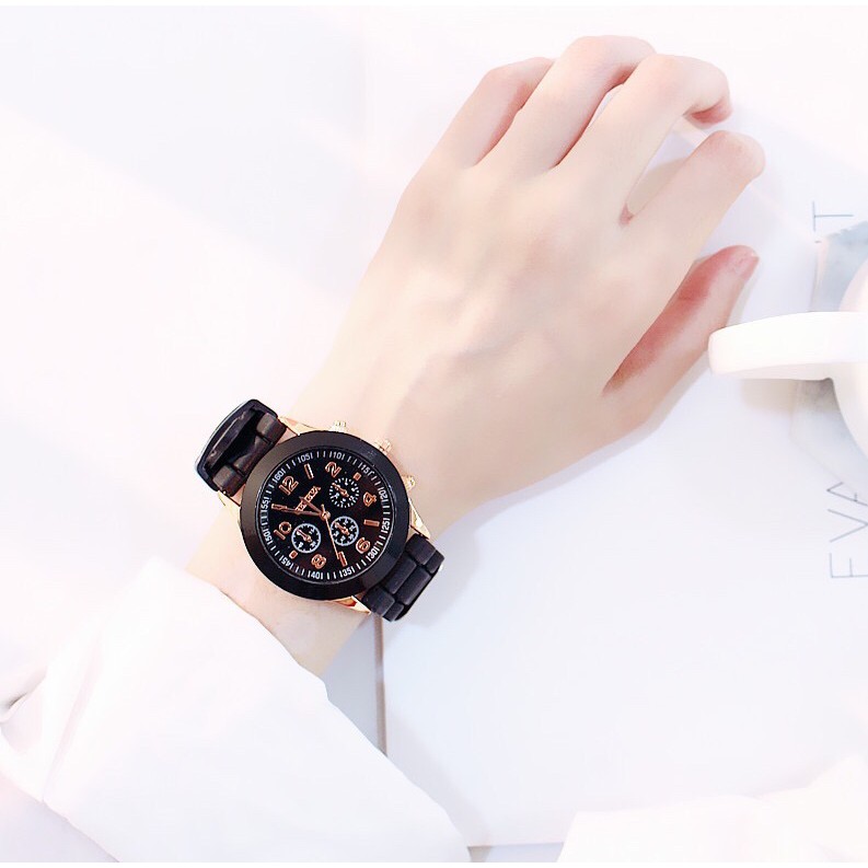 [COD✅] Jam tangan wanita fashion karet Geneva 259 Unisex watch rubber  harga grosir   S1146