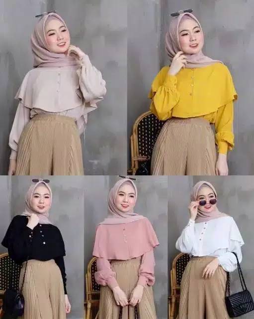 Ready stock nikiy blouse//blouse polos kekinian