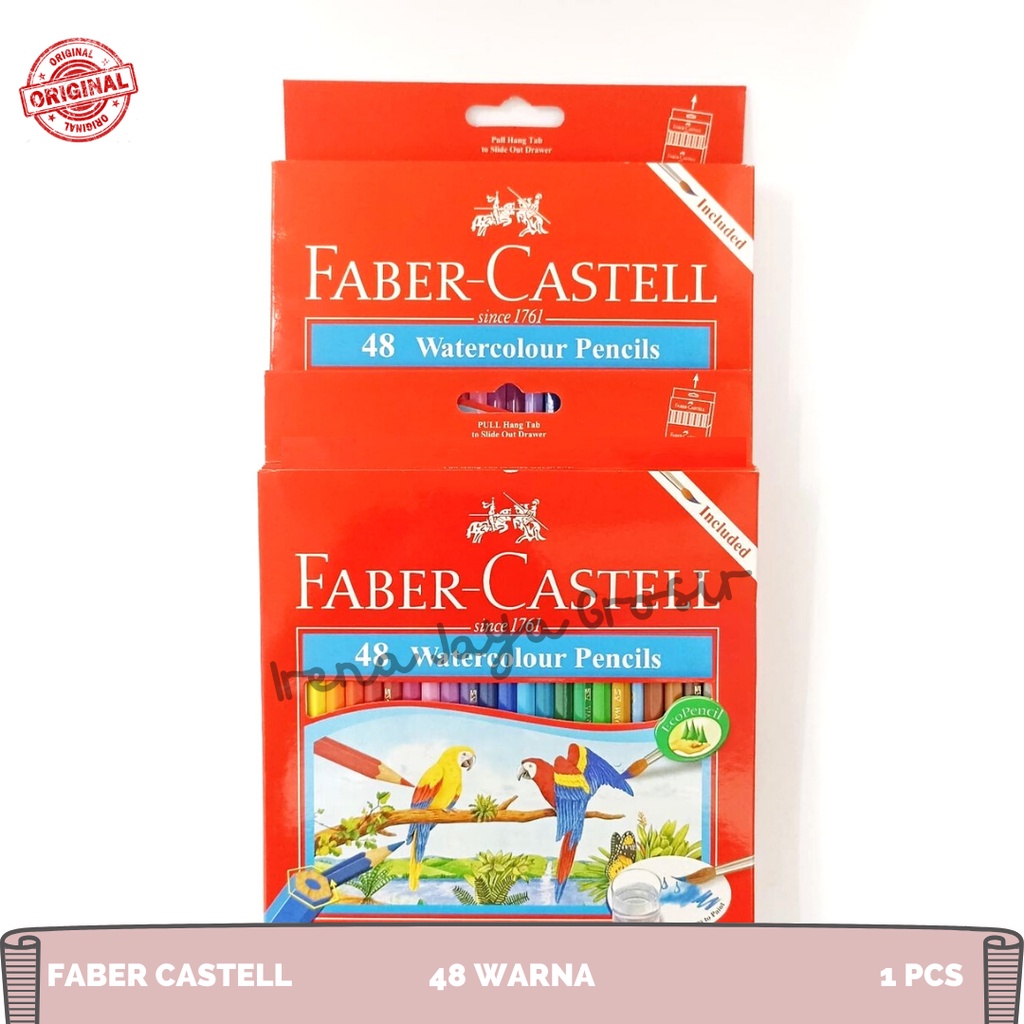 

PENSIL WARNA FABER CASTELL WATERCOLOUR 48 WARNA FREE RAUTAN DAN KUAS