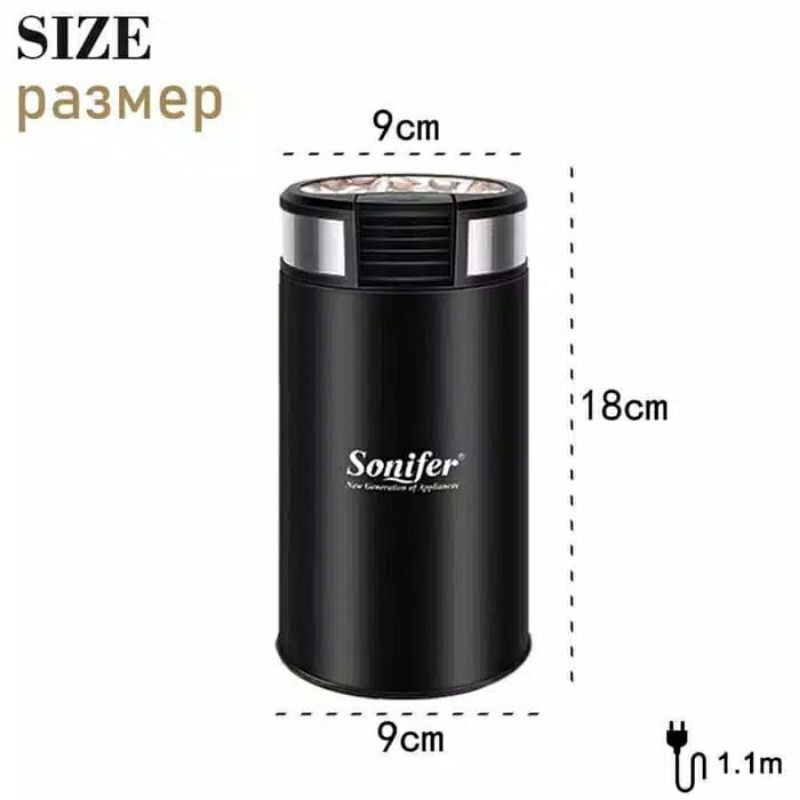 GILINGAN BIJI KOPI KACANG BUMBU MINI COFFEE GRINDER SONIFER SF-3526