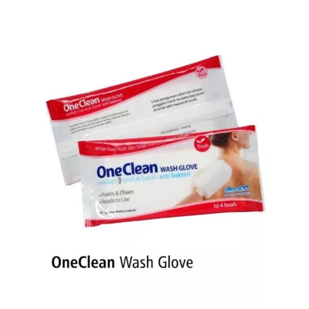 One Clean Wash Glove Waslap Handuk Basah Anti Bakteri Onemed Isi 4pcs