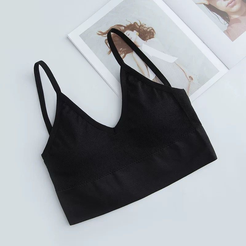 [ LINGERIE MASTER ] - (B-15) Bra Wanita Tanpa Kawat Bahan Halus Pakaian Lingerie Dalam bralette Push Up Elastis Sexy Busa-B-15 Hitam