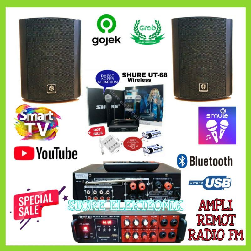 Paket Karaoke Youtube Speaker 5 Inch Mic Wireless Ampli Bluetooth Usb