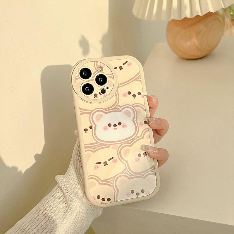 Big Eys Soft Case Silikon Motif Kartun Beruang Untuk IPhone X XS XR XS Max 11 Pro Max 12 13 Pro Max 12 13