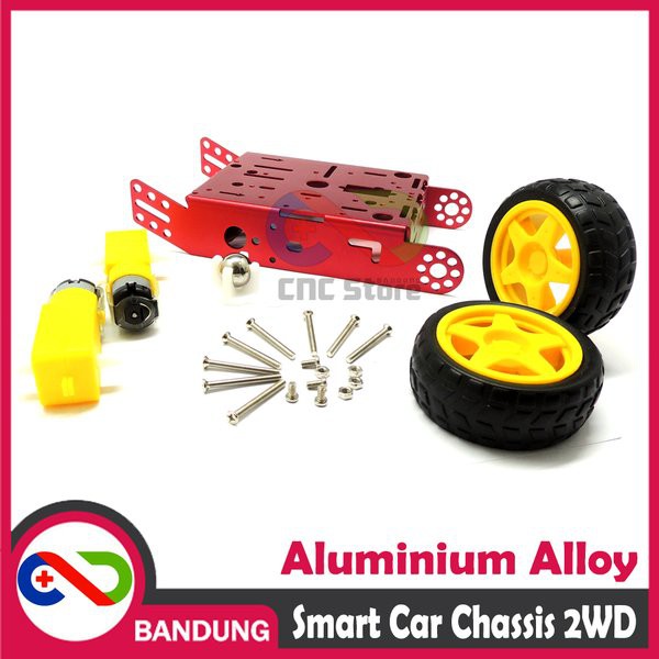 [KIT-0008] SMART CAR CHASSIS 2WD ALUMINIUM ALLOY ROBOT RED WHEEL LINE FOLLOWER