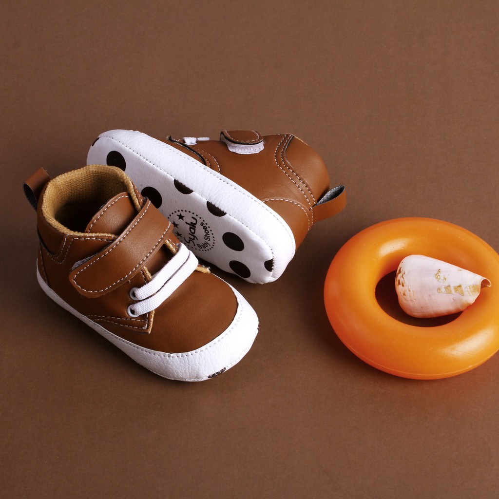 sepatu boots anak baru lahir ringan newborn preewalker brown PW BOOT