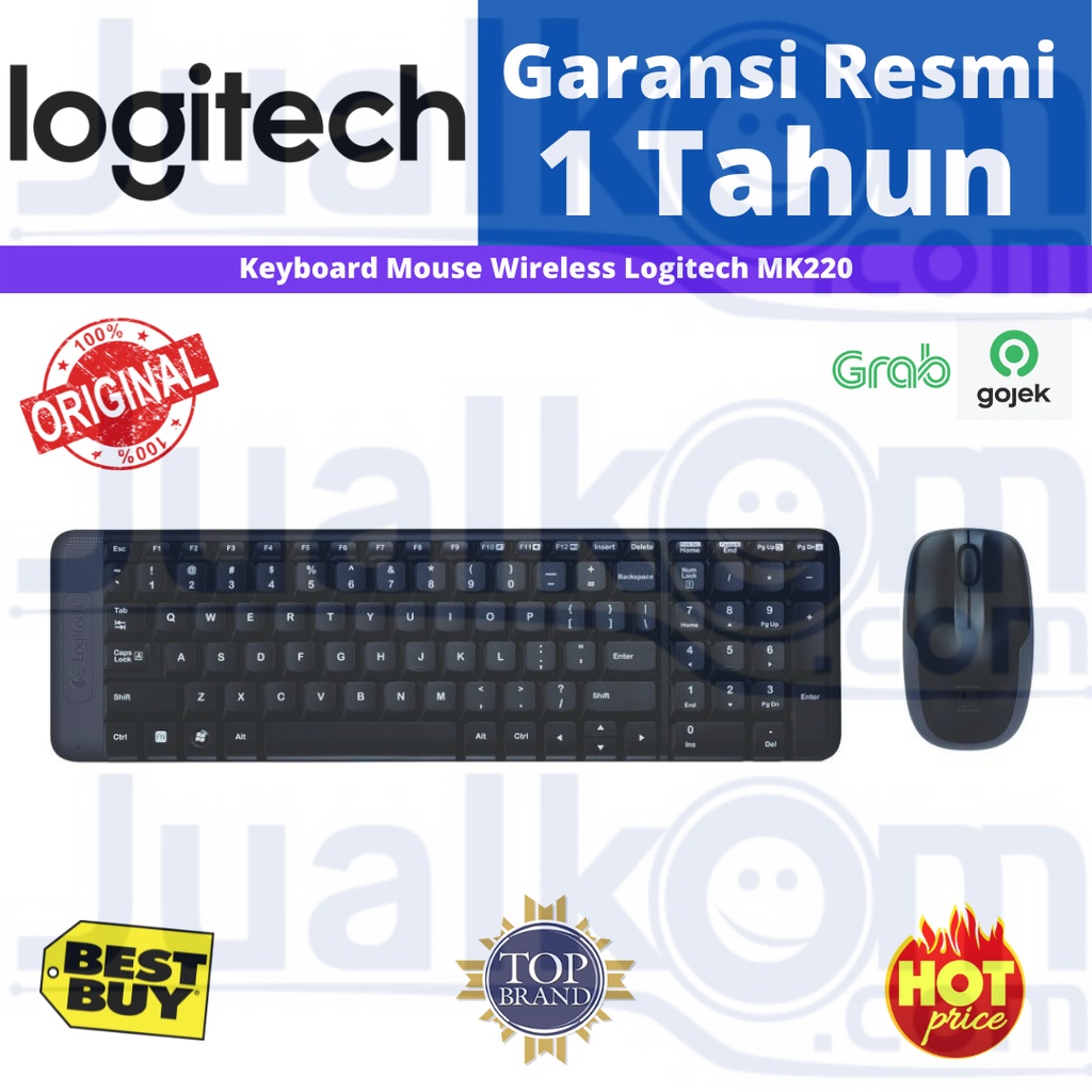 Logitech Wireless Mouse &amp; Keyboard MK220 Original Garansi Resmi