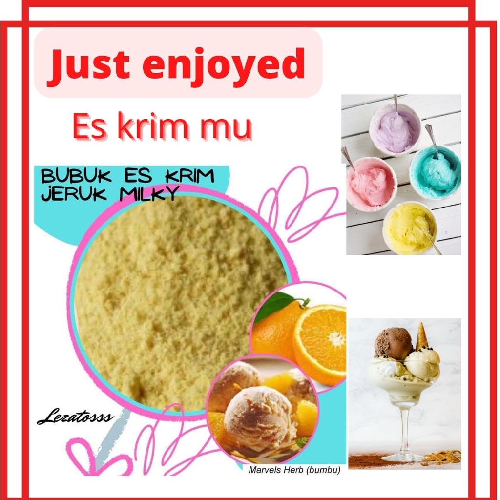 

Bubuk Es Krim Jeruk Milky 50Gr Serbuk Ice Cream Jeruk Milky 50Gr Eskrim Kiloan Bahan Instan Premix Soft Hard Gelato Murah