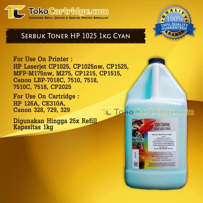 Serbuk Toner HP 1KG Cyan 1025 CP1025nw CP1215 CP1515 CP1525 CP2025 M17