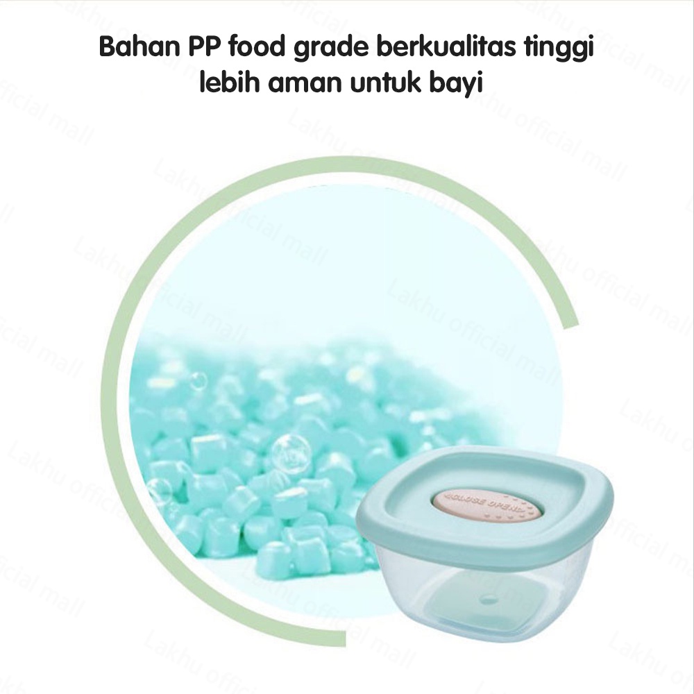 Lakhu 4pcs Baby food container mpasi peralatan makan bayi set/Wadah Mpasi Bayi BPA free