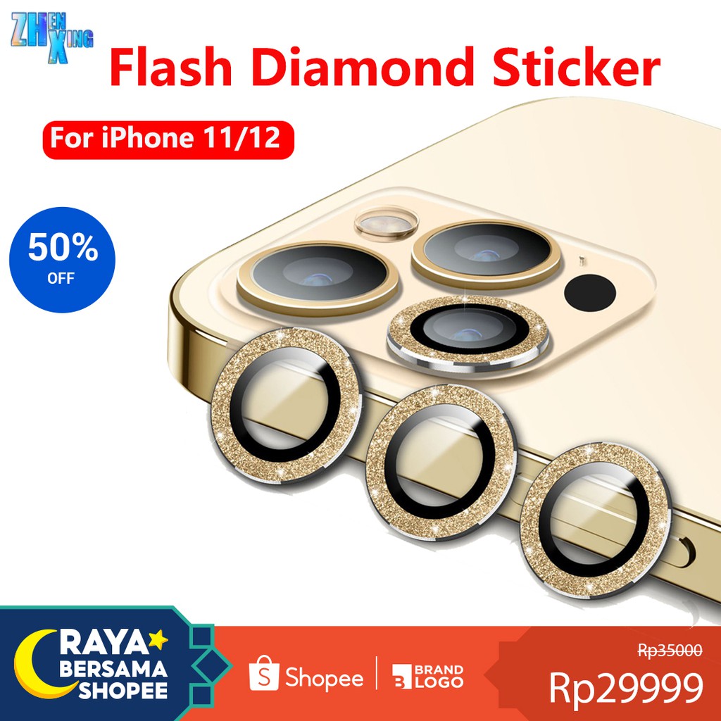 Pelindung Lensa Kamera Bling Untuk Iphone 12 Pro Max / 12