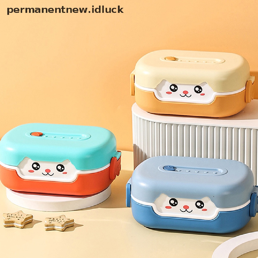 Kotak Makan Siang Bento Bentuk Persegi Panjang Motif Kartun Anime Bahan Plastik Anti Bocor Untuk Anak Sekolah