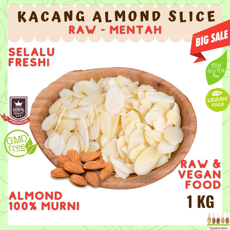 

Kacang Almond Slice Panggang 500gr Topping Brownies Granola Almond Slice Roasted