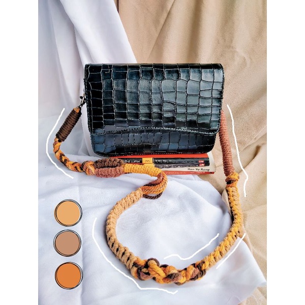Bag Strap Macrame - Macrame Strap Bag Earth Tone (Sand)