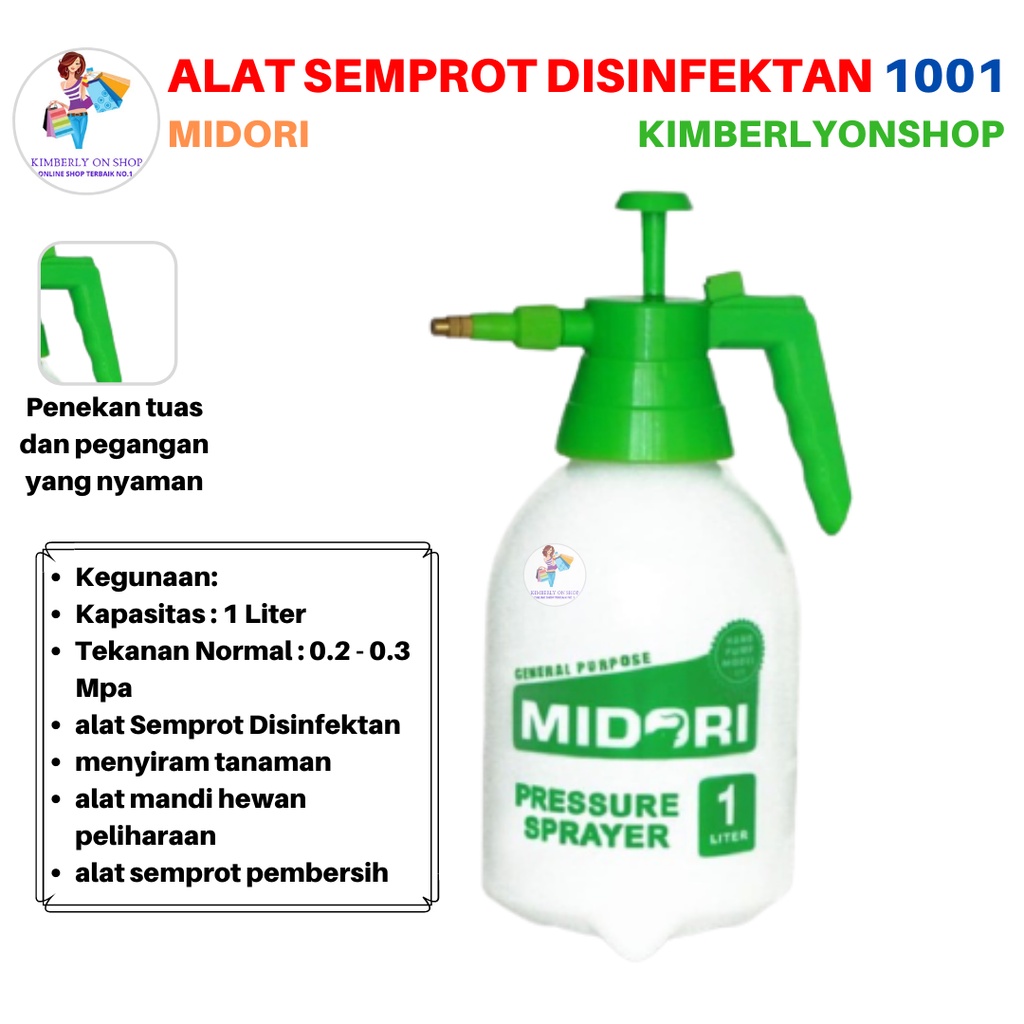 Alat Semprot Disinfektan Tanaman Bertekanan Midori 1 Liter 1001 MDR 01