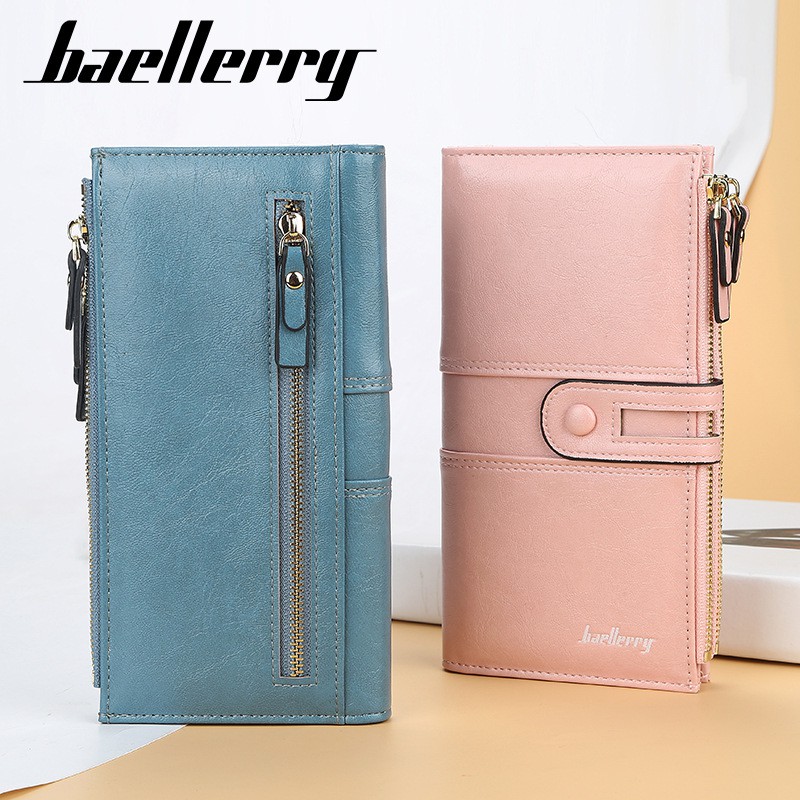 ORIGINAL Baellerry Dompet Lipat panjang Kartu kulit pria wanita BLY10