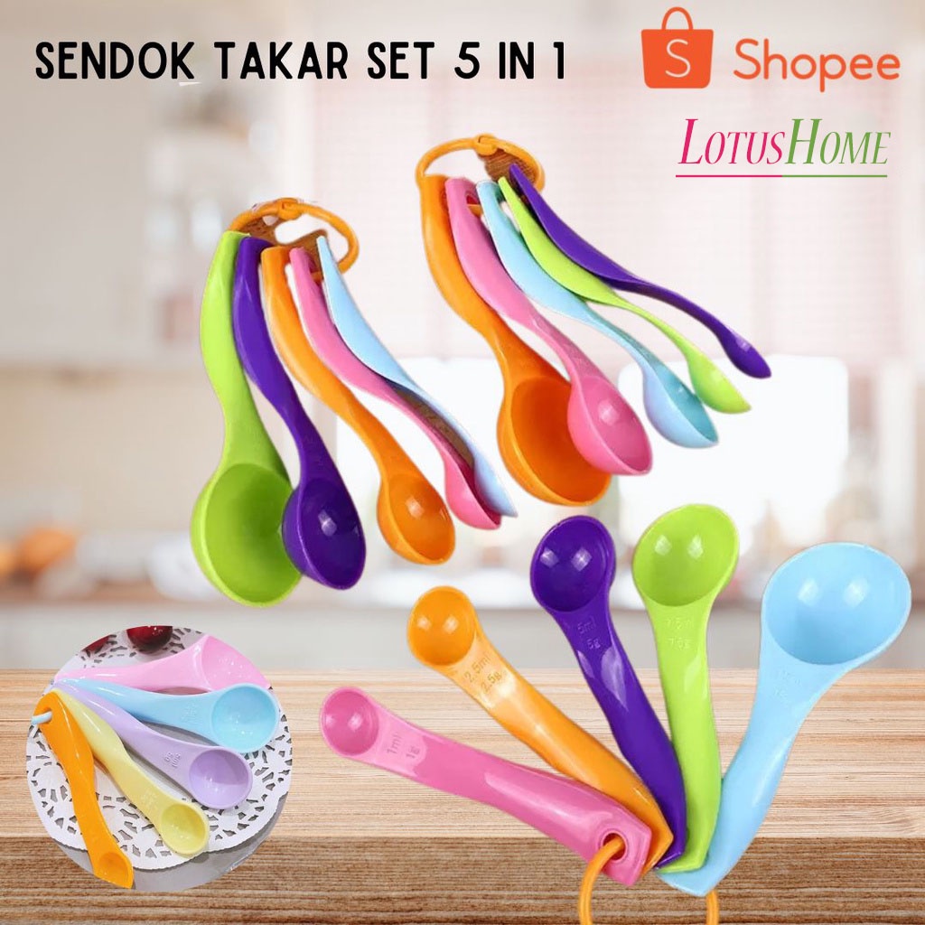 Sendok takar set 5 in 1 Pastel ukuran kue air bumbu Sendok Ukur