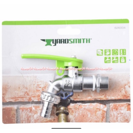 Yardsmith Keran Air 0.5 Lock Dengan Kepala Putar Hijau Kran Ledeng Yard Smith yard Smiths