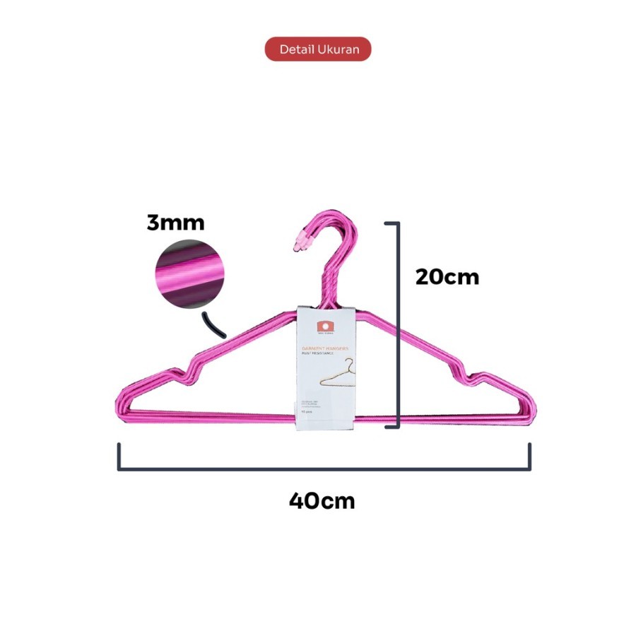 Hanger Premium Coating - Gantungan Baju Anti Karat isi 10pc