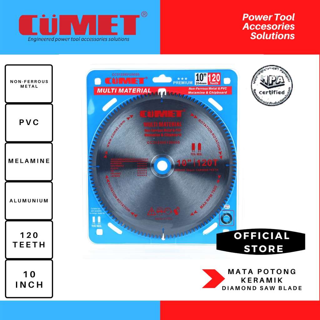 Cumet- Mata Gerinda/TCT Multi Saw Blade 10 Inch