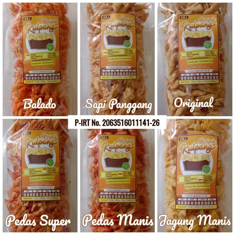 

KRIPIK PANGSIT ADA 6 VARIAN RASA / KRIPIK KULPANG kemasan Pouch