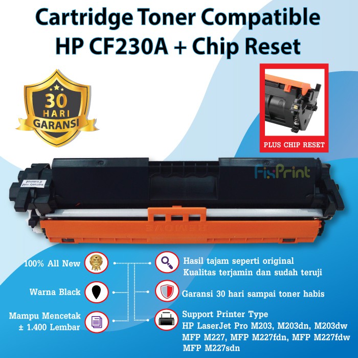 Cartridge Toner Compatible HP 30A CF230A Printer M203dn M203dw MFP M227 M227fdn M227fdw MFP M227sdn