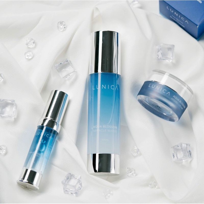 lunica Aqua Blossom Package Paket Pelembab Toner , Serum , Day / Night Cream