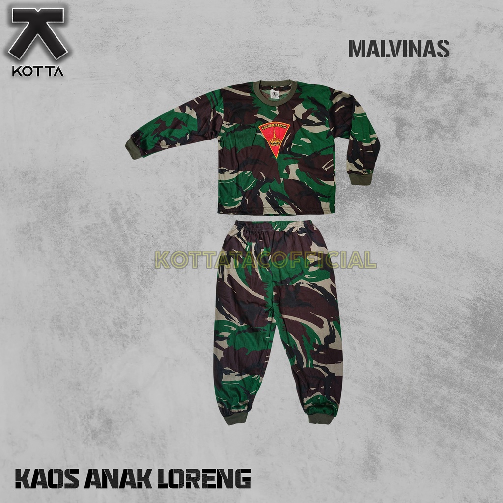 KAOS ANAK LORENG - SETELAN KAOS ANAK LORENG TNI - SETELAN ANAK CAMO PERBAKIN - TRAINING ANAK LORENG