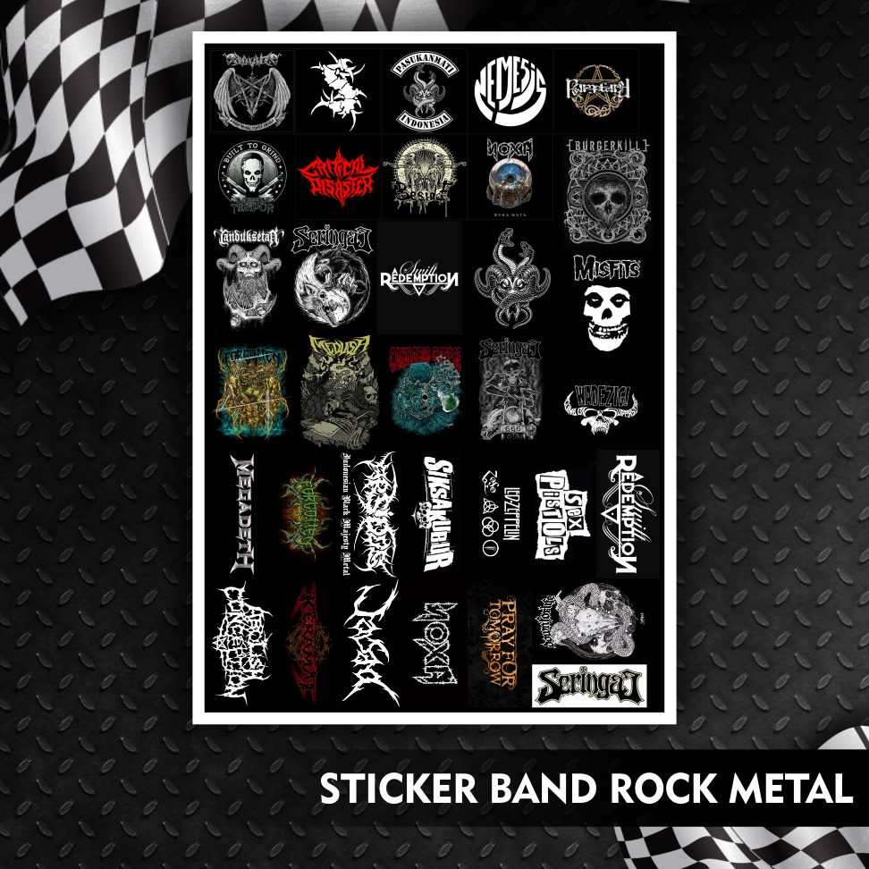 

STICKER PACK BAND METAL BAND INDONESIA ISI 21 PCS STIKER BAND STIKER MOTOR