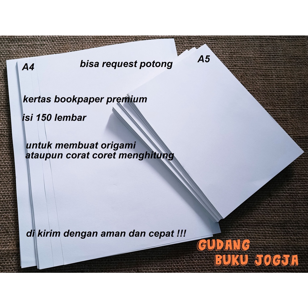 

kertas bookpaper premium - ECER - bisa request potong tanpa biaya - isi 150 lembar