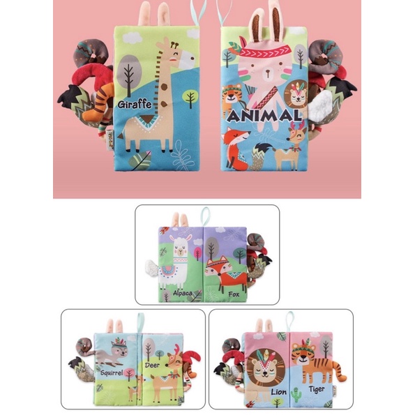 TAILS CARTOON SOFT BOOK | Soft book buku bantal anak bayi | buku kain bayi | buku edukasi bayi-Animal
