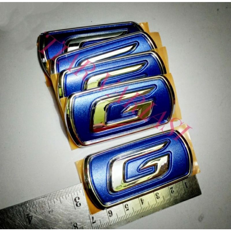 Emblem Tulisan Type G Biru Huruf G Mobil Toyota Avanza Xenia