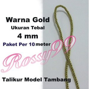 

Talikur model tambang warna Gold emas 4mm paket per 10 meter cocok gantungan paper bag exclusive ta