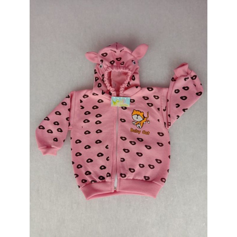 Jaket Bayi Motif Baby Cat-Pink