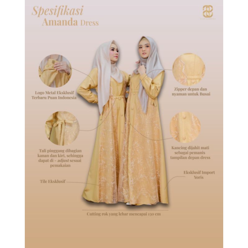 GAMIS AMANDA MANOPO EKSLUSIF SERIES ORIGINAL BY PUAN BAJU GAMIS LEBARAN TERBARU TERMURAH BEST SELLER