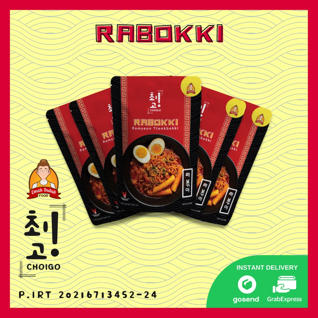 COMBO CHOIGO! RABOKKI (5PCS)  - CHOIGO RABOKKI CHOIGO / RABOKKI CHOIGO / RABOKKI CHOIGO KOREA INSTAN - CHOIGO EMAK INDAH FOOD