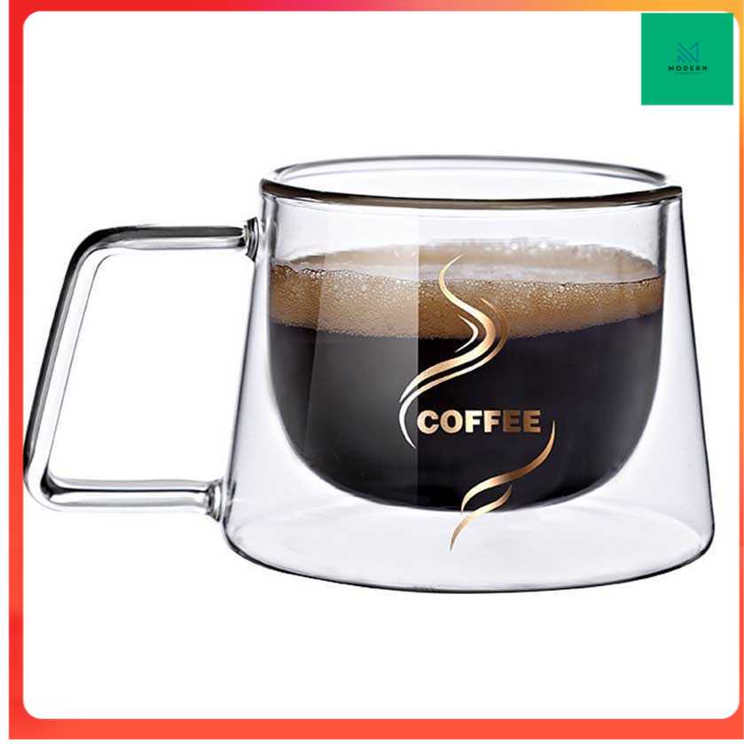 TD-DA One Two Cups Cangkir Kopi Anti Panas Double-Wall Glass Dome 200ml