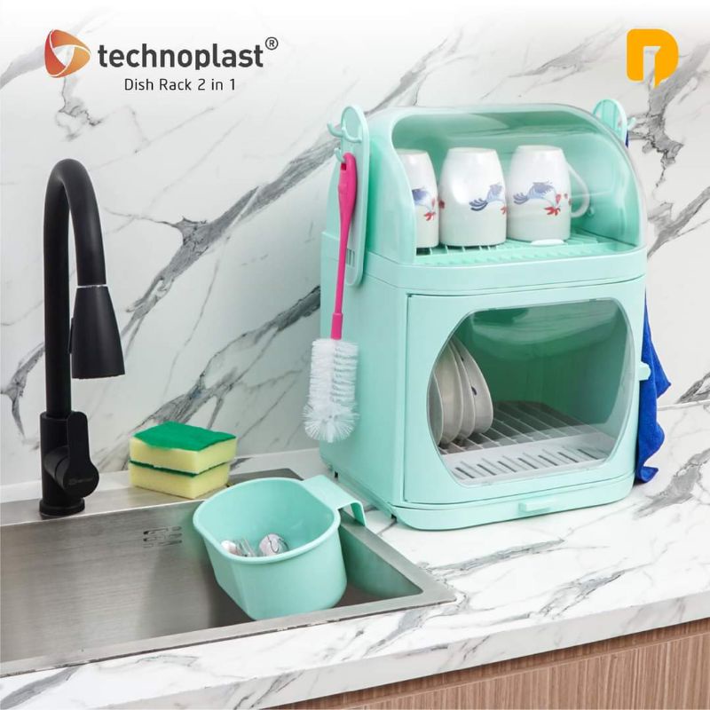 Rak Pengering Dish Rack 2in1 Rak Peniris Peralatan Makan
