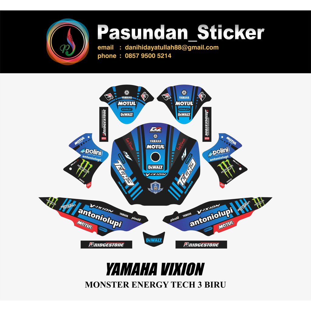 YAMAHA VIXION MONSTER ENERGY TECH 3 BIRU
