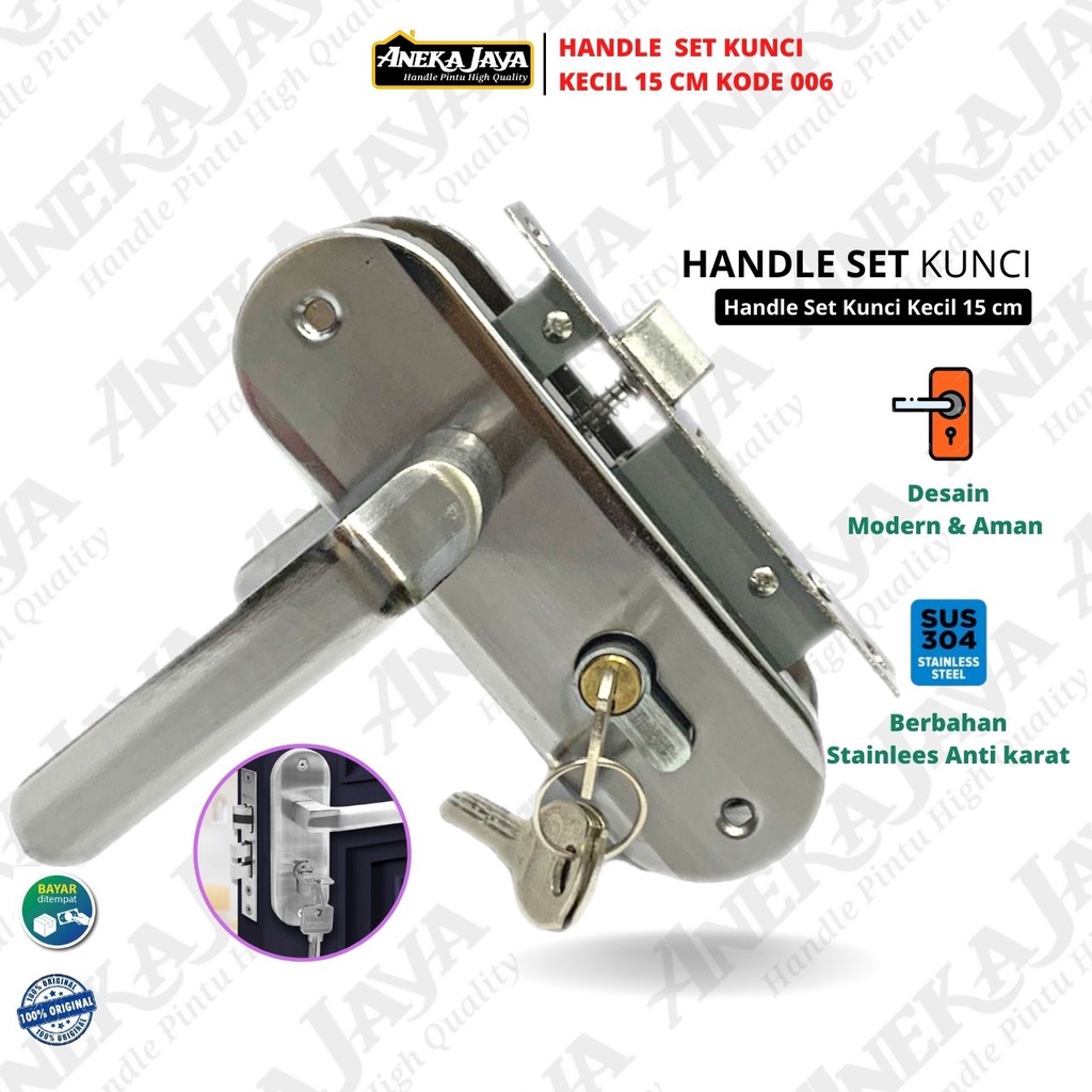 gagang pintu set kunci KECIL 15 cm / handle pintu / gagang pintu kamar / kunci pintu rumah / kunci pintu / gagang pintu rumah / pegangan pintu / handle pintu rumah